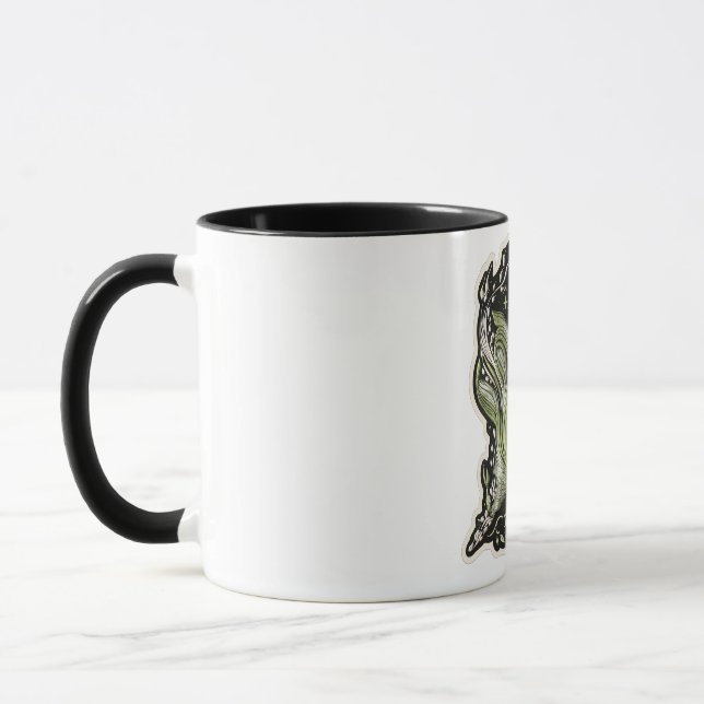 Botanical Aesthetic Green Embroidery Style mugs Mugg (Vänster)