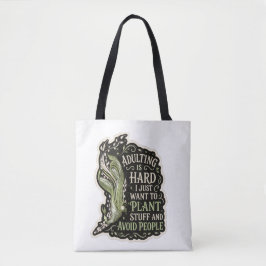 Botanical Aesthetic Green Embroidery tote bag  Tygkasse