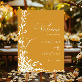 Botanical Arch Garden Amber Wedding Welcome Poster