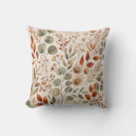 Botanical Autumn Floral Throw Pillow Kudde