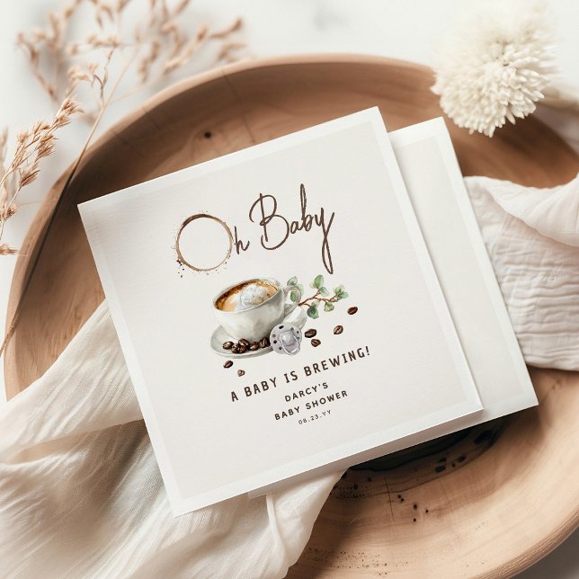 Botanical Baby is Brewing' Kaffe Babyfirande Pappersservett (Skapare uppladdad)