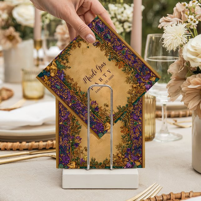 Botanical Baroque Mardi Gras Masquerade Pappersservett (Skapare uppladdad)