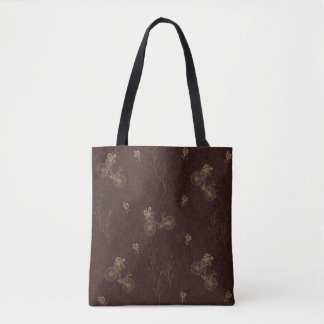 .Botanical beauty bicycle and flower tote Tygkasse