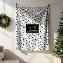 Botanical Blanket Personalized Monochrome Minimal