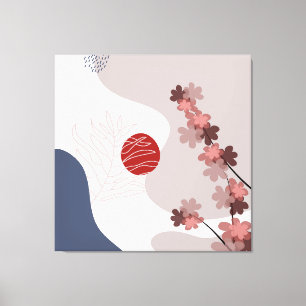 Botanical Boho Blue Magenta Canvastryck