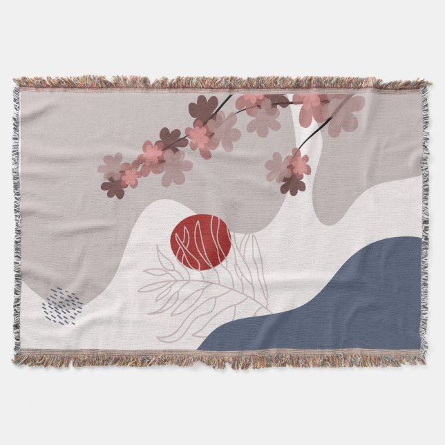 Botanical Boho Blue Magenta Filt (Framsidan)