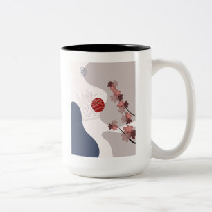 Botanical Boho Blue Magenta Två-Tonad Mugg