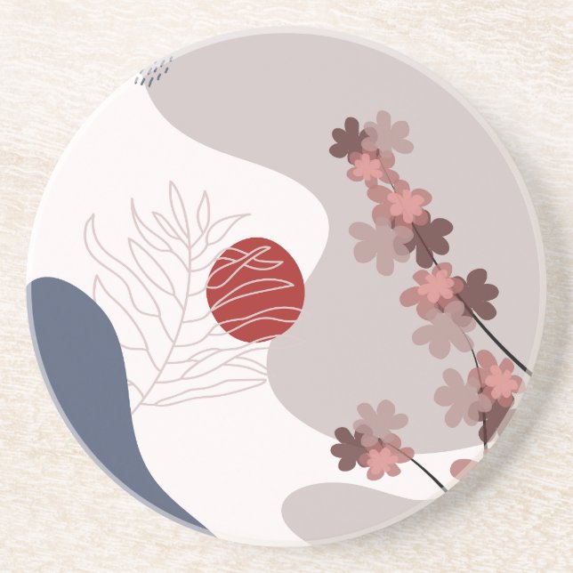 Botanical Boho Blue Magenta Underlägg (Framsidan)