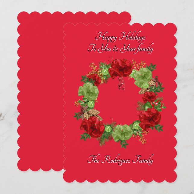 BOTANICAL BOHO CHRISTMAS CARD SPARA DATUMET (Fram/baksida)