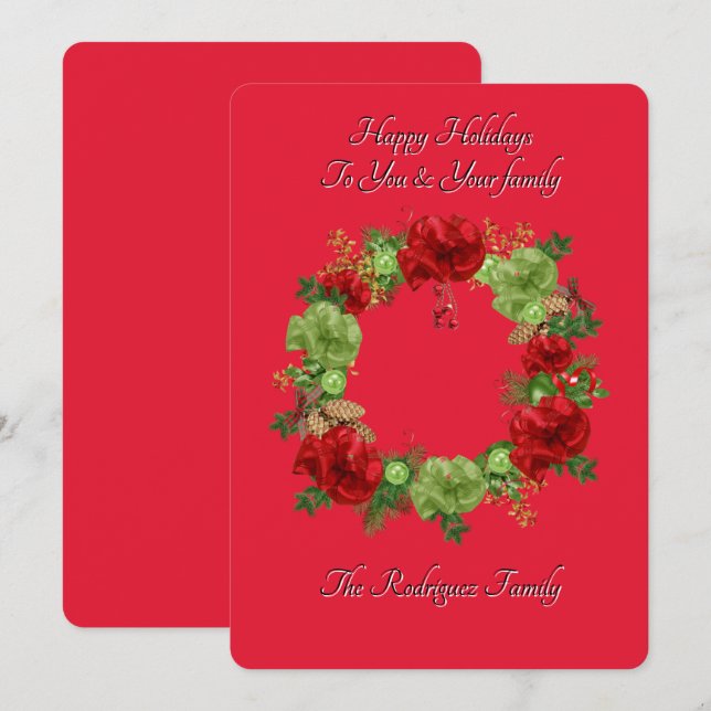 BOTANICAL BOHO CHRISTMAS CARD SPARA DATUMET (Fram/baksida)