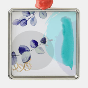 Botanical Boho Cyan Lila Julgransprydnad Metall