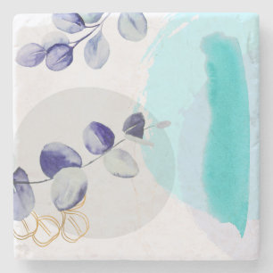 Botanical Boho Cyan Lila Stenunderlägg