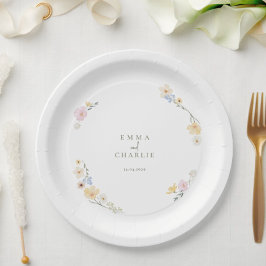 Botanical Boho flowers Script wedding