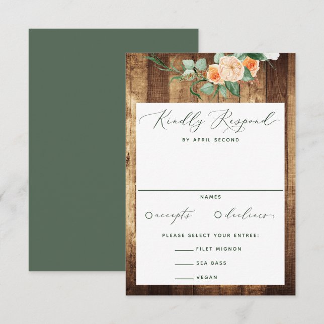 Botanical Boho Greenery Farmhouse Barn Bröllop OSA Kort (Fram/baksida)