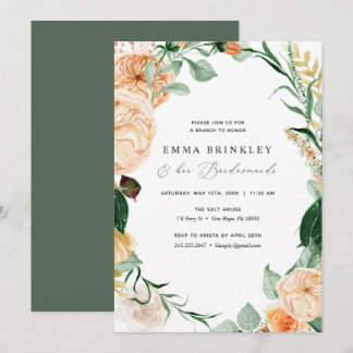 Botanical Boho Neutralt Bridesmaids Luncheon Brunc Inbjudningar