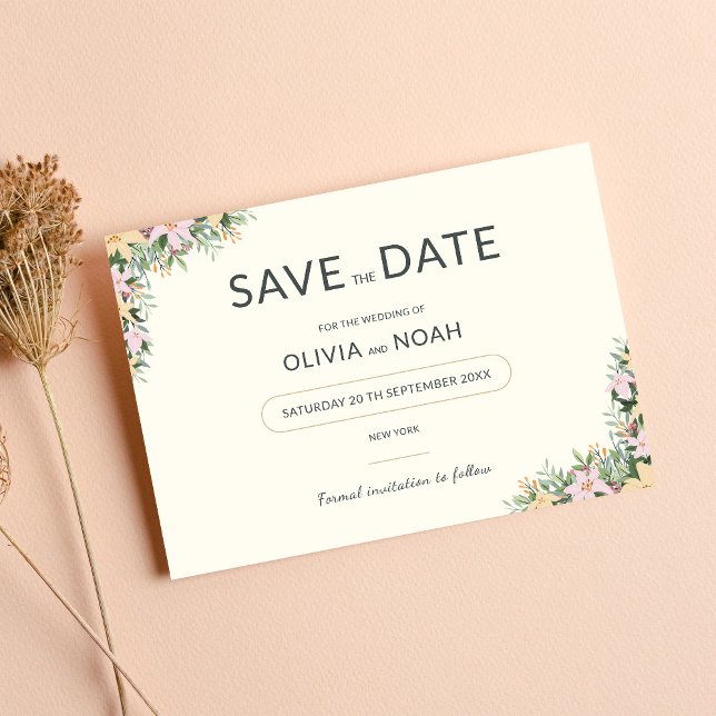 Botanical boho wedding save the date spara datumet (Skapare uppladdad)