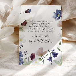 Botanical Boho WildblommFuneral Tack Kort