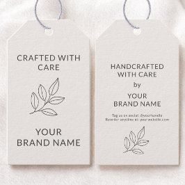 Botanical Branding Small Business Minimalist Hang  Presentetikett