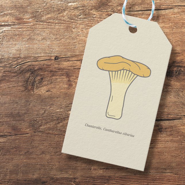 Botanical Chanterelle Mushroom Gift Märkre Presentetikett (Botanical Chanterelle Mushroom Gift Tag)