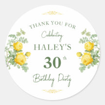 Botanical Chic Gul & Grön Blommig 30-årsdag