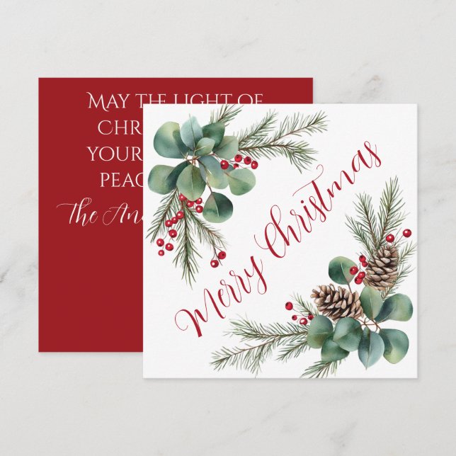 Botanical Christmas Card  Julkort (Fram/baksida)