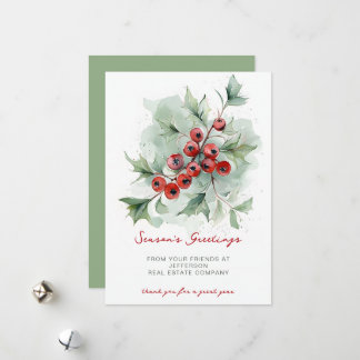 Botanical Christmas Holidays Company Business Julkort