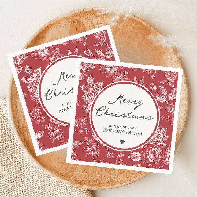 Botanical Christmas Pappersservett (Christmas Family Holiday Napkin)