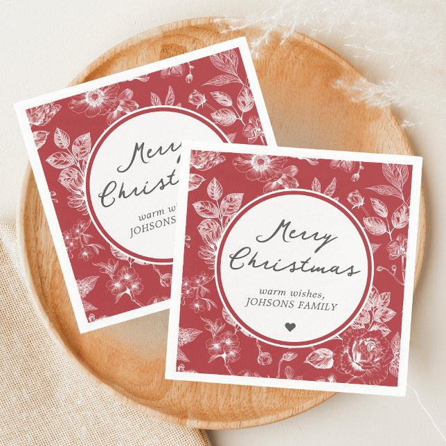 Botanical Christmas Pappersservett (Christmas Family Holiday Napkin)