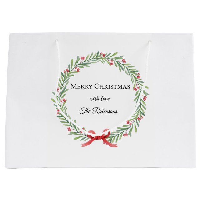 Botanical Christmas Wreath Modern Script  (Framsidan)