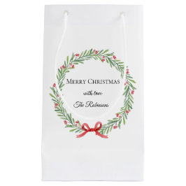 Botanical Christmas Wreath Modern Script 