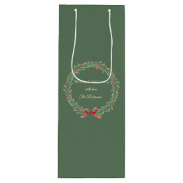 Botanical Christmas Wreath Modern Script 