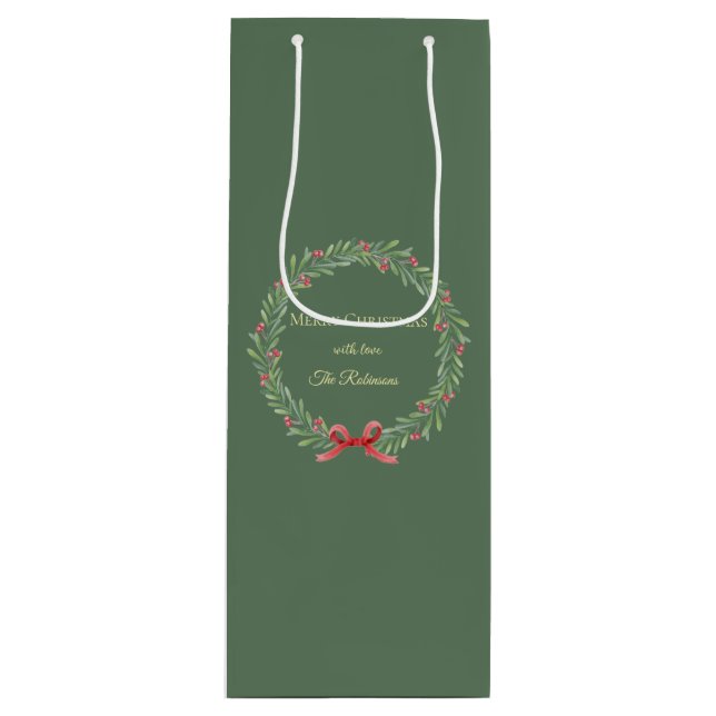 Botanical Christmas Wreath Modern Script  (Framsidan)
