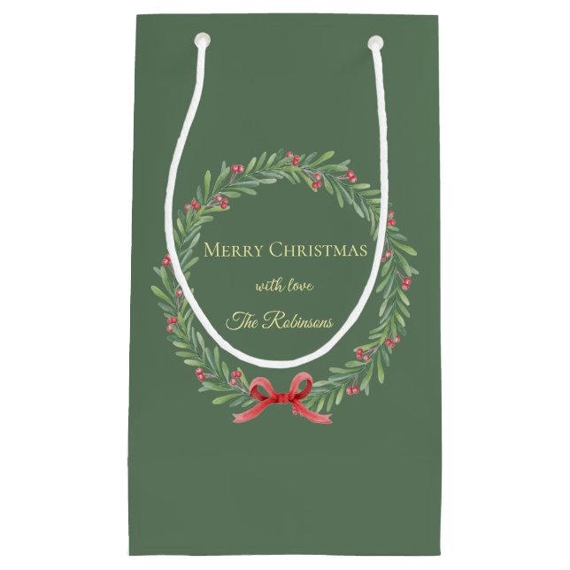 Botanical Christmas Wreath Modern Script  (Framsidan)