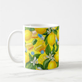 Botanical Citrus & Medicine Illustration Kaffemugg