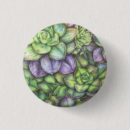 Botanical Colorful Illustration Button Knapp