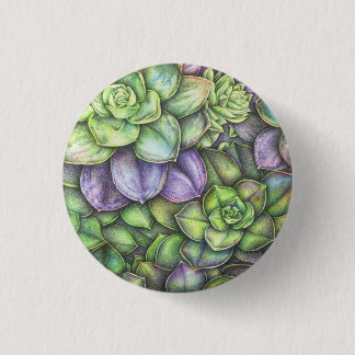 Botanical Colorful Illustration Button Knapp