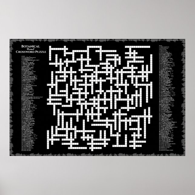 Botanical Crossword 156 växter för att hitta Funny Poster (Framsidan)