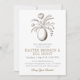 Botanical Easter Brunch Egg Hunt Invitation Inbjudningar