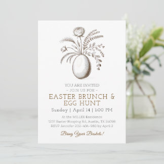Botanical Easter Brunch Egg Hunt Invitation Inbjudningar