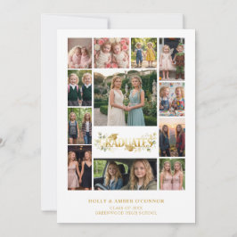 Botanical Elegant 12 Photos Time Life Graduates Inbjudningar