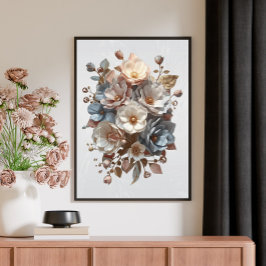 Botanical Elegant 3D Floral Art Canvastryck