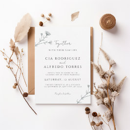Botanical Elegant Wedding Invitation Inbjudningar