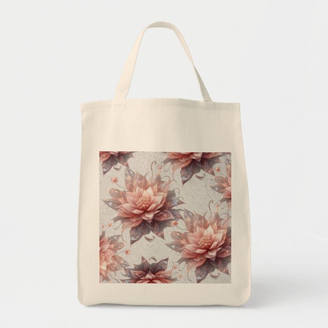 Botanical Floral Grocery Tote – Eco Friendly bag Tygkasse (Framsidan)