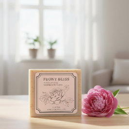 Botanical Floral Handmade Soap Sticker Fyrkantigt Klistermärke