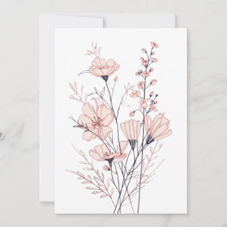 Botanical Floral Illustration | Minimal Nature Aes Julkort