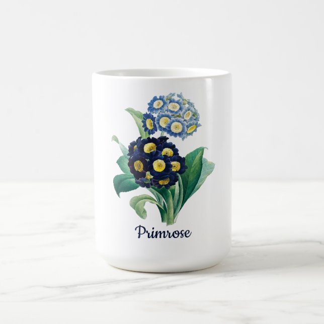 Botanical Floral  Primrose Watercolor Mug Kaffemugg (Center)
