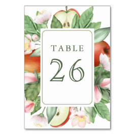Botanical Floral Red Apple Orchard Wedding Bordsnummer