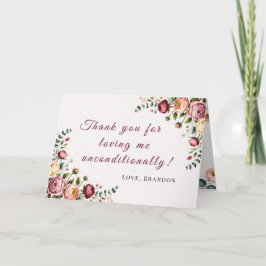 Botanical Floral Thank You Mom Greeting Card Kort