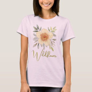 Botanical Floral Watercolor Wildflower Custom  T Shirt