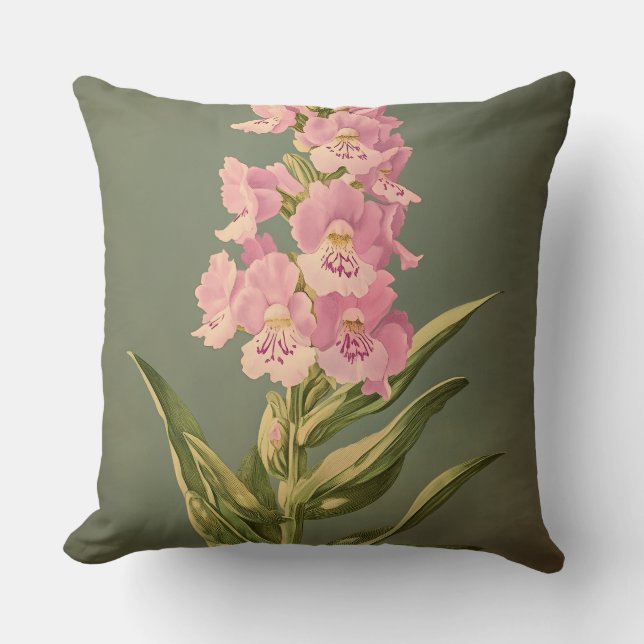 Botanical Flower Illustration Elegant Floral Desig Kudde (Framsida)